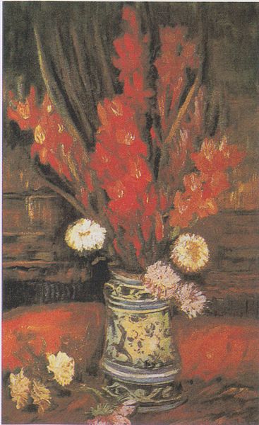 Vase with Red Gladioli